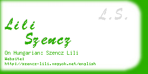 lili szencz business card